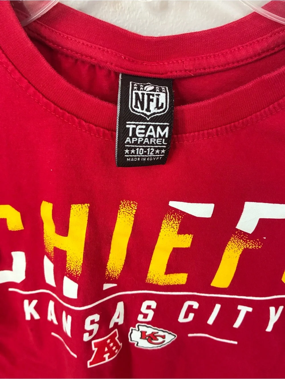 NFL Team Apparel Kansas City Chiefs Red T-Shirt – Youth L (10–12)